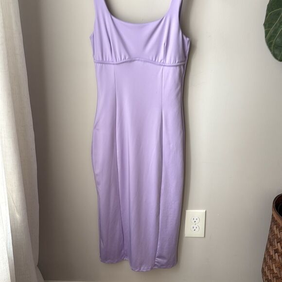 Gaze Lilac Purple Midi Bodycon Y2K Contour Bust Spandex - Picture 3 of 5